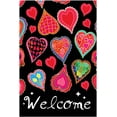 thumbnail image 1 of Dancing Hearts Welcome Valentine''s Day House Flag Double Sided Decorative Flag 28 x 40 Inch, 1 of 5