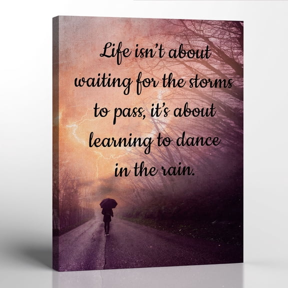 Dancing In the Rain Wall Art, Dancing in the Rain Canvas Print, Inspirational Wall Art, Ready To Hang for Living Room Home Wall Décor 16x20