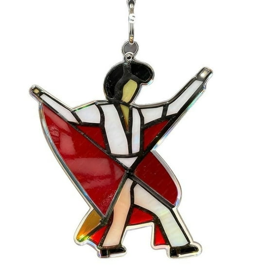 Dancing King Pattern, 2025 Handmade Stained Glass Spinner, Kinetic Acrylic Hanging Decor, Boho Hanging Decor for Window, Garden, Porch or Unique Art Gift