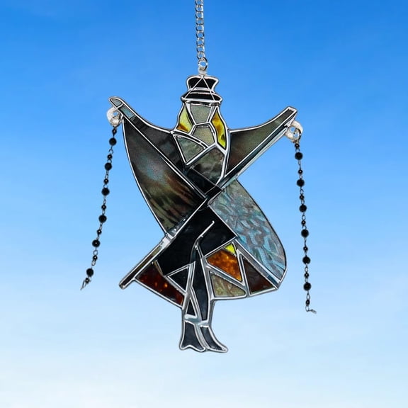 Dancing Lady Inspired Stained Glass Spinner,2026 New Spinner Kinetic Hanging Decor, Unique Boho Hanging Ornament,Sunlight Catcher for Window, Garden, Porch