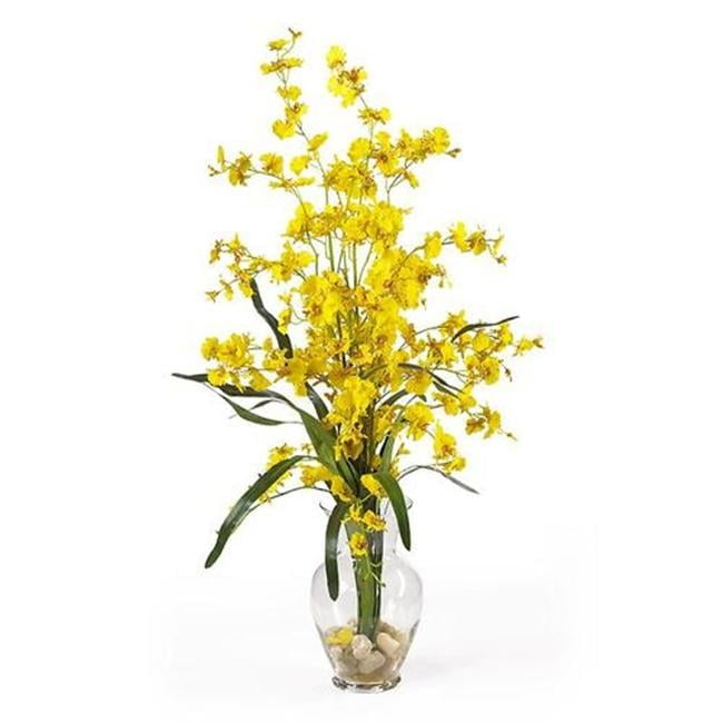 Orchid Elegance 31" Outdoor Tabletop Silk Flower in Glass Vase