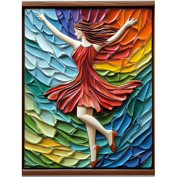 Dancing Lady Oil Painting Decorative Painting/Canvas Art Suitable for Decorating Living Room Bedroom Dining Room Office Study Room Hallway Hotel Gallery and Studio 3D Texture Lady Artwork.