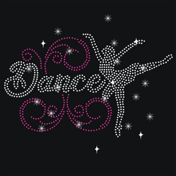 Dancing Lady Rhinestonet Iron on Transfer 11.7x8.3 Inch Heat Transfer Decal Bling Decals Clear Rhinestone Template Clothing Repair Applique