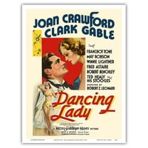 Dancing Lady - Starring Joan Crawford & Clark Gable - Vintage Film Movie Poster c.1933 - Master Art Print (Unframed) 9in x 12in