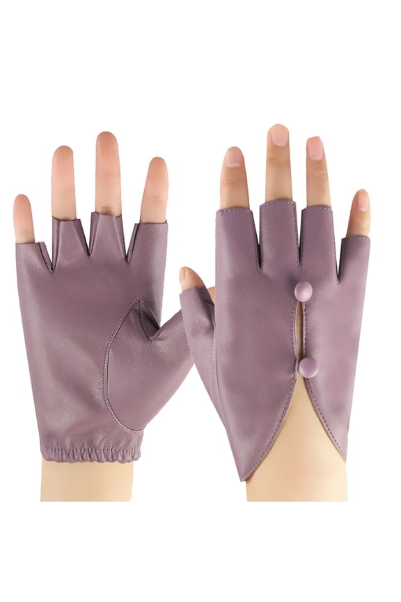 Dancing Leather Half Finger Gloves Woman Four Seasons Pole Dance Break Dance Performance Manicure Gloves