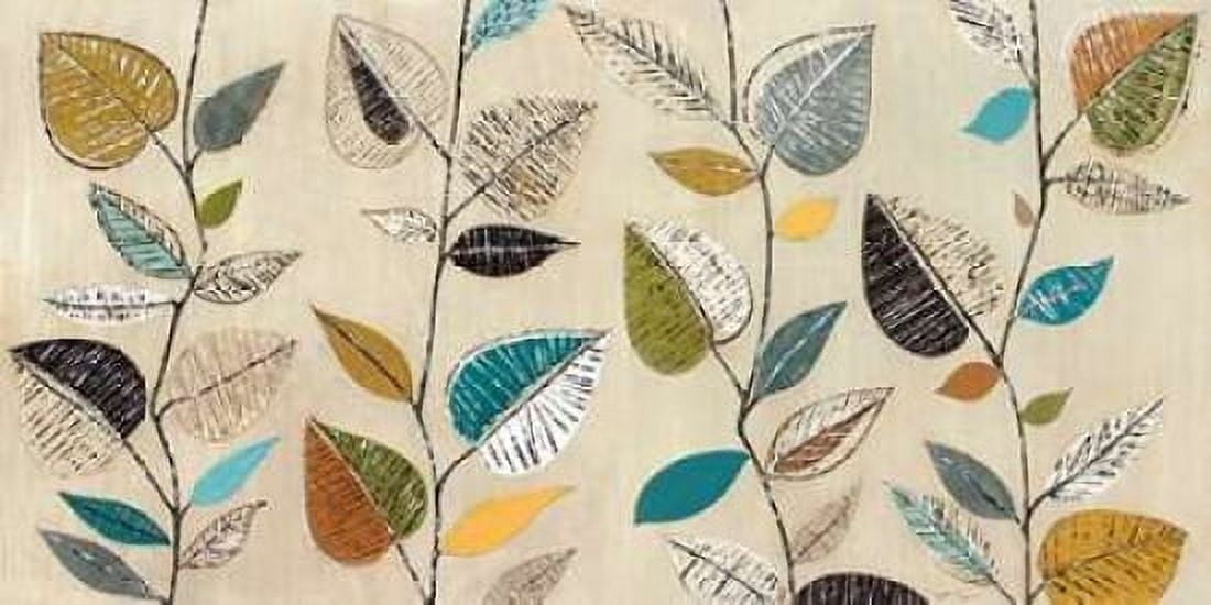 Dancing Leaves III Canvas Art - Tava Studios (24 x 48)