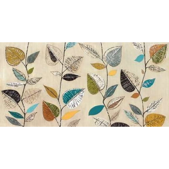 Dancing Leaves III Canvas Art - Tava Studios (24 x 48)