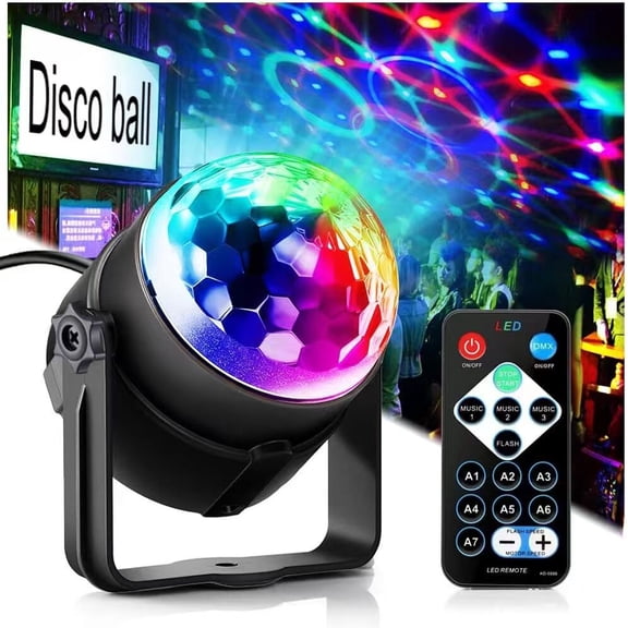 Dancing Light Disco Strobe Rave Voice Controlled Projector Effect Stage Light Remote Control Suitable for Birthday, Christmas, Wedding, Bar, Children, Christmas, Glow Party