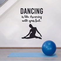 Dancing is Like Dreaming Ballet Ballerina Motivation Quote Wall Sticker Art Decal for Girls Boys Room Bedroom Outdoor Sports House Fun Home Decor Stickers Wall Art Vinyl Decoration Size (40x35 inch)