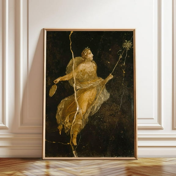 Dancing Maenad Ancient Roman Fresco Bacchic Mythology, Unframed Canvas 12x16in