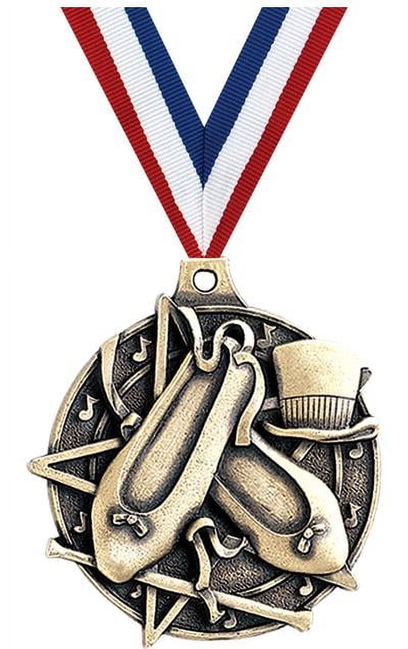 Dancing Medals, 2" Gold Diecast Dancing Medal Award 50 Pack