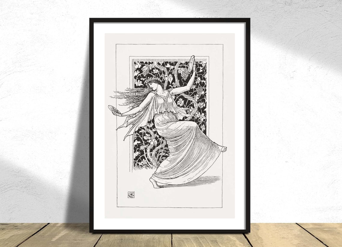 Dancing Nymph Walter Crane Mythology Wall Decor Dancing Woman British ...