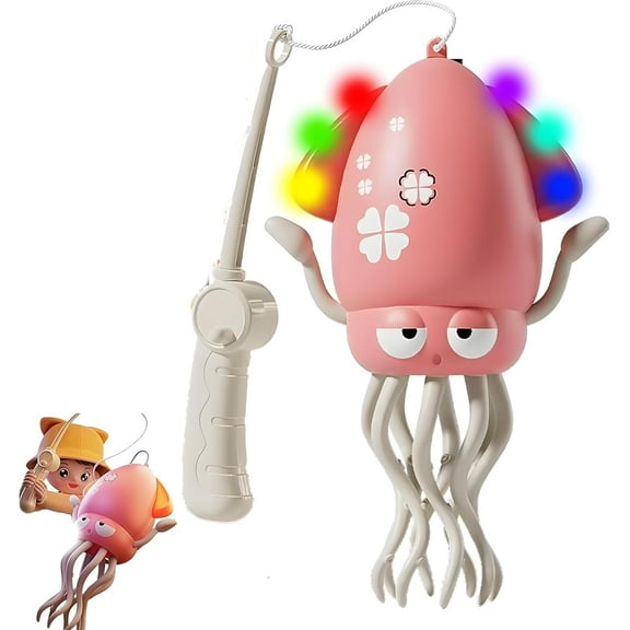 Dancing Octopus Baby Toy, Electric Crawling Octopus Tummy Time Toy, Rechargeable Magic Dancing Music Squid for 1 2 3 4 5 6 Year Old Kids Boy Girl Birthday Gifts(Pink)