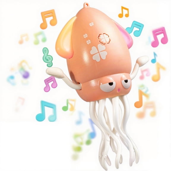 Dancing Octopus Toy Pink Electric Crawling Rechargeable Interactive Sensory with Music and Lights