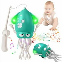 Dancing Octopus Toy,Tummy Time Toys,with Music and LED Light,Built-in Rechargeable Battery and Volume Can be Turned Off for 6-12 12-18 36 Months Walking Toddler Birthday Gift(Green)