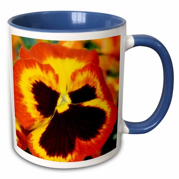 3drose, Dancing on Air a Beautiful Bright Colored Pansy Flower, 15oz Two-tone Blue Mug
