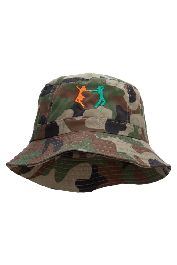 Dancing Partner Embroidered Bucket Hat - Green Camo OSFM