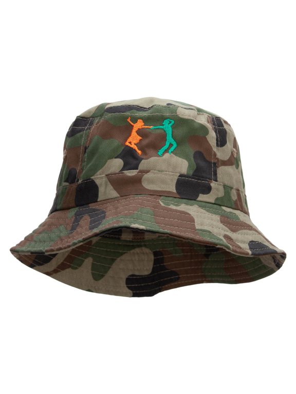 Dancing Partner Embroidered Bucket Hat - Green Camo OSFM