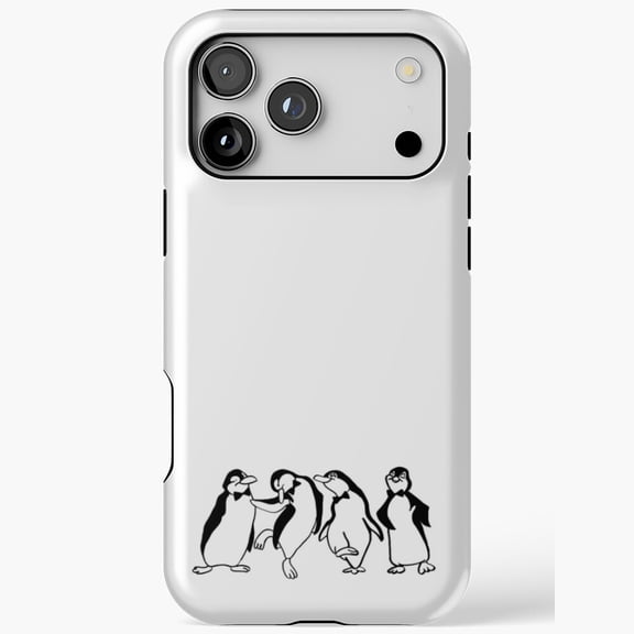 Dancing Penguins Happy Art iPhone Case 17 through 11 Pro Max