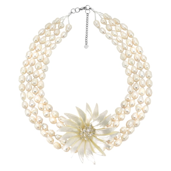 Dancing Petals Wild Flower Natural Shell Pearl Necklace