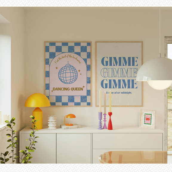 Dancing Queen Retro Music Disco Poster Prints , Poster Only