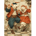 thumbnail image 1 of Dancing Rats Canvas Print, Renaissance Animal Painting, Weird Antique Style Wall Art, 1 of 8
