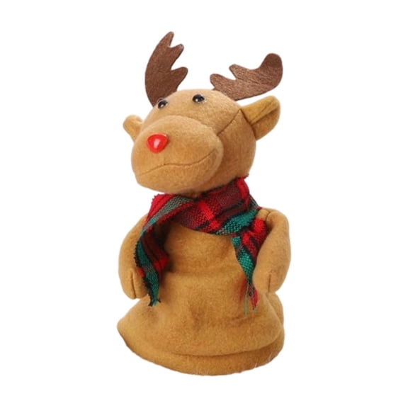 Dancing Reindeer Figurine, Rotating Musical Christmas Decor Ornament for Tabletop Mantel, 19 cm