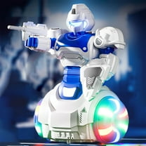 Dancing Robot Toy - Musical Gliding Robo-Pet with Colorful Lights Auto-Sliding Motion Sound Effects Interactive Smart Toy STEM Learning Gift for s(Blue)