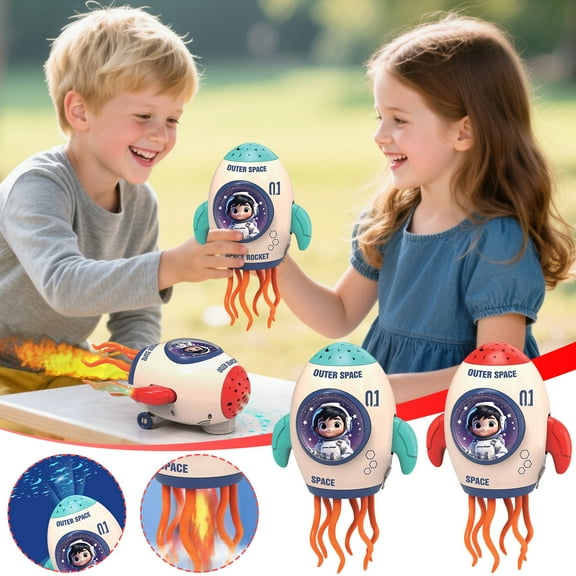 Dancing Rocket Toysunder $5! Cagogo Smart Dancing RocketToys, Playful Robotic ToysWith Lights, Obstacle Sensor ToysWith Music, InteractiveChildren'sToys, Crawling Dancing Rocket, Educational