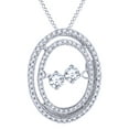 thumbnail image 1 of AFFY Dancing Round Cut White Diamond Dual Oval Shaped Pendant necklace In 10K Solid White Gold (0.5 Ct)By, 1 of 1