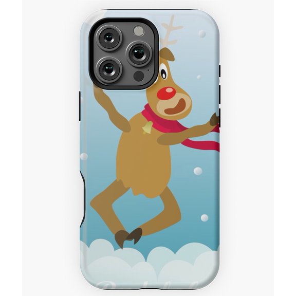 Dancing Rudolph Funny Christmas Phone Case for iPhone 16 15 14 13 12 11 Pro Max
