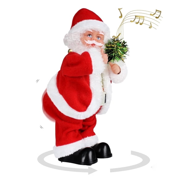 Dancing Santa Claus Toy with Music, Hip Shaking Animated Christmas Santa Decoration for Holiday Parties, Desk Decor and Gifts