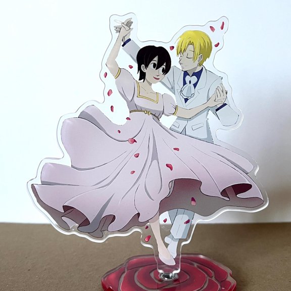 Dancing School Duo Character Spinning Acrylic standee 15cm, Anime Comedy Fan Art Desk Decor, Collectible Display Gift