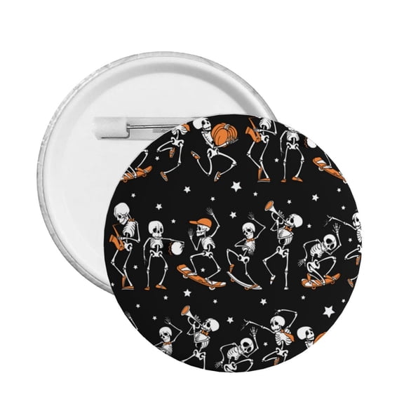 Dancing Skateboarding Skull Skateboard Round Button Pin Badge 5PCS Pinback Buttons Lapel Pin for Jacket, Backpack, Hat, Party Favor, Gift