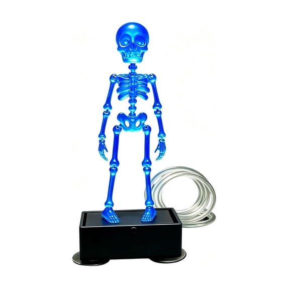 Dancing Skeleton Aquarium Bubbler,5.9In Interactive Fish Tank Decor , Adjustable Bubbles with 1-Meter Air Hose, Funny Gift for All Fish Lovers,Blue Blue