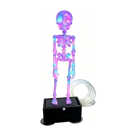 Dancing Skeleton Aquarium Bubbler,5.9In Interactive Fish Tank Decor , Adjustable Bubbles with 1-Meter Air Hose, Funny Gift for All Fish Lovers,Purple Purple