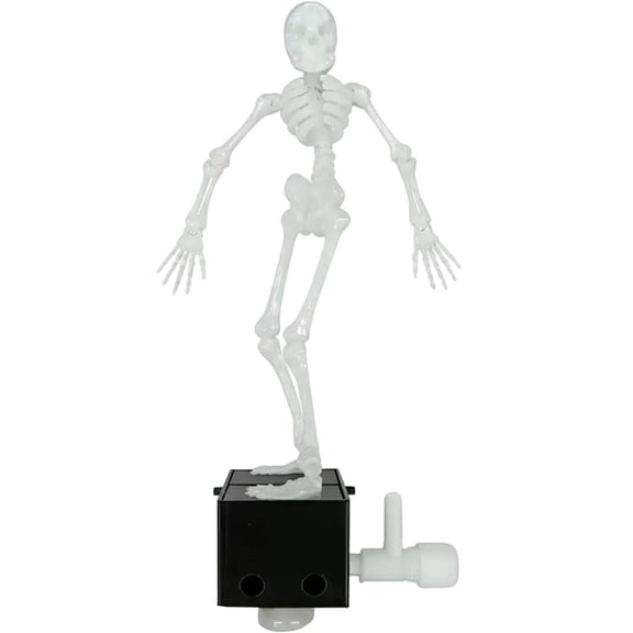 Dancing Skeleton Aquarium Bubbler Decoration, Interactive Halloween Fish Tank Ornament with Adjustable Bubble Flow, Moving Resin Skeleton Air Stone Decor for Goldfish Betta Shrimp Turtle Tanks