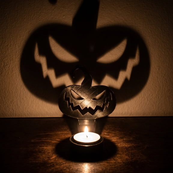 Dancing Skeleton Candle Stand - Halloween Black Metal Tabletop Decor for Gothic Tea Light, Spooky Party Centerpiece & Dark Home Style Gift