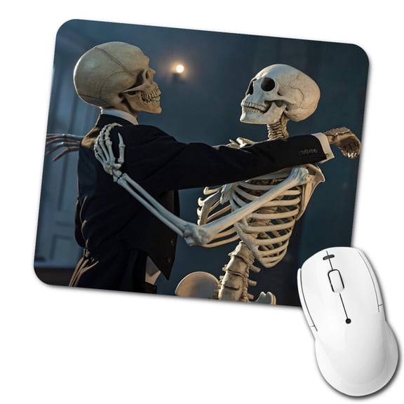 Dancing Skeleton Couple Halloween Mouse Pad Low Profile Gaming Mat