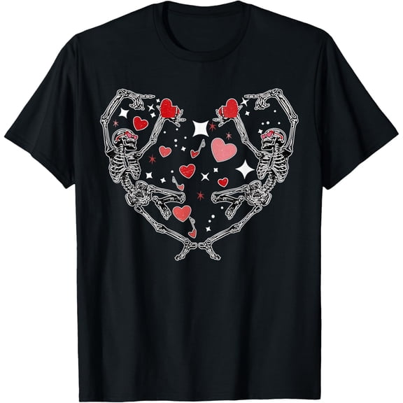 Dancing Skeleton Couple Heat Valentine Day Men Women T-Shirt TShirt
