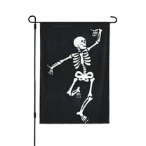 Dancing Skeleton Garden Flag 12.5 X 18 Inch Double Sided, Decorative Flag Balcony Courtyard Indoor Welcome Garden Flag
