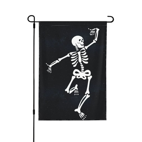 Dancing Skeleton Garden Flag 12.5 X 18 Inch Double Sided, Decorative Flag Balcony Courtyard Indoor Welcome Garden Flag