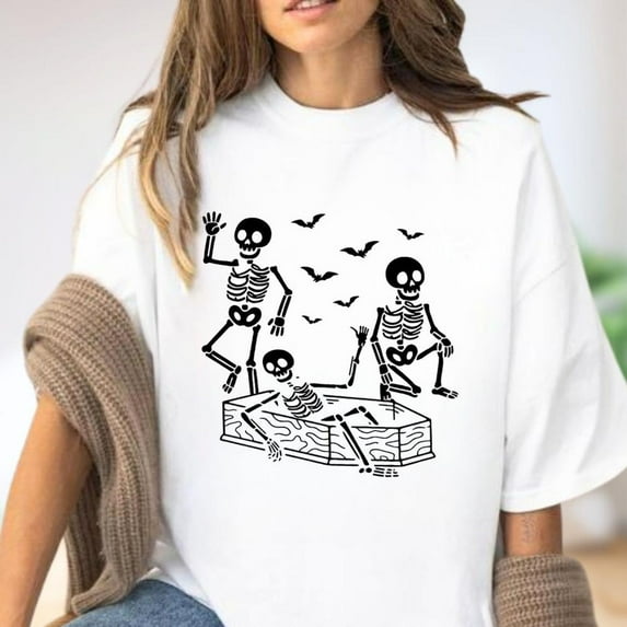 Dancing Skeleton Halloween Shirt – Funny Spooky Season Graphic Tee