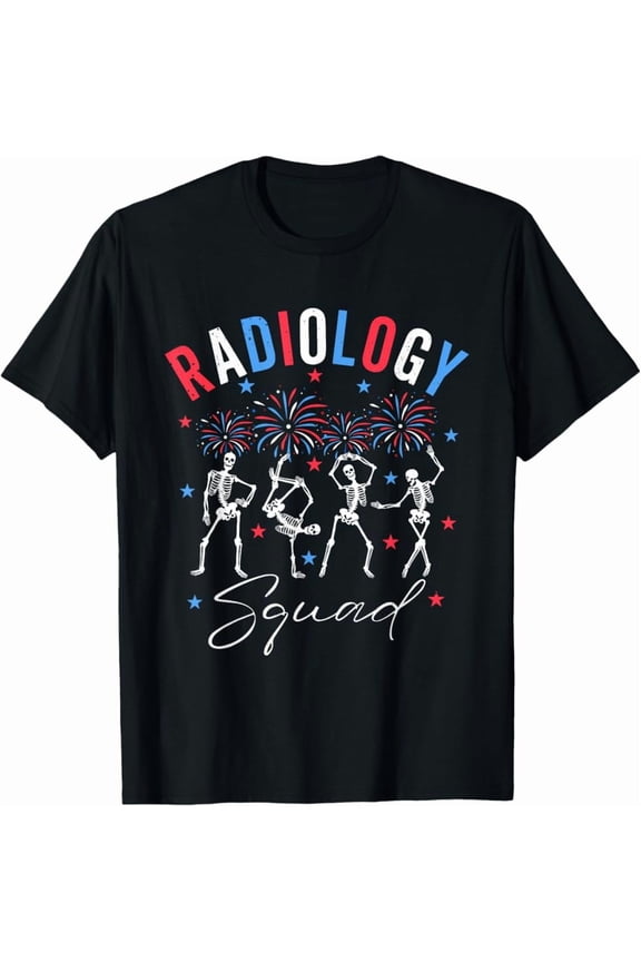 Dancing Skeleton Radiology X-Ray Tech Patriotic 4Th Of July T-Shirt Unisex S-5XL Hot Trending Shirt Birthday Gift