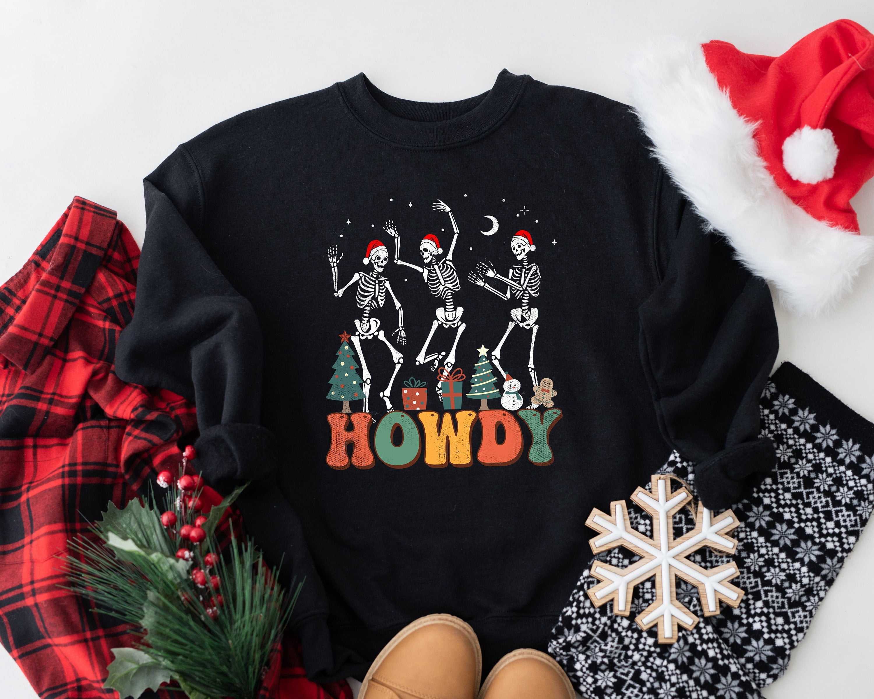 Dancing Skeleton Sweatshirt, Funny Christmas Sweatshirt Women ...