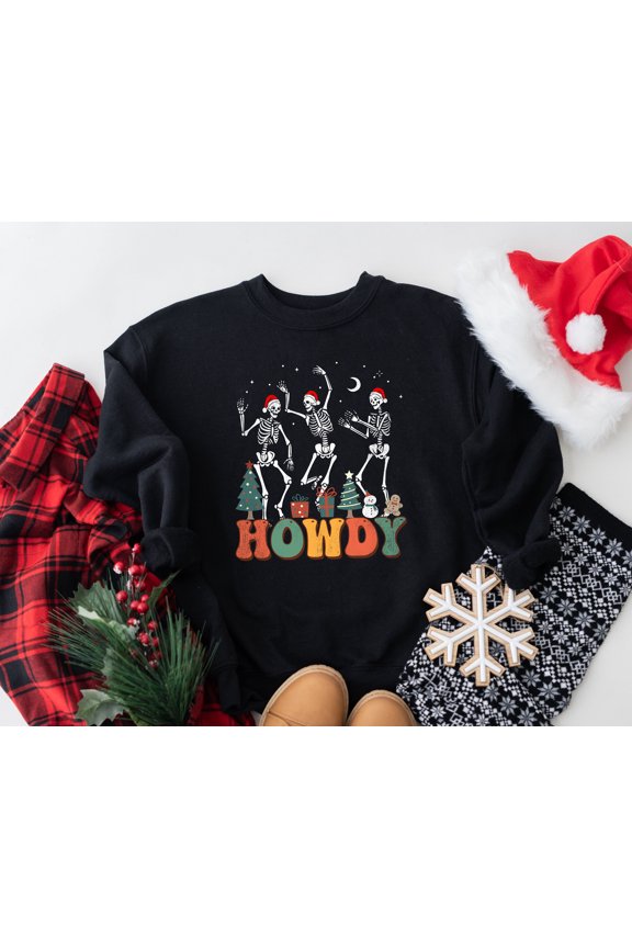 Dancing Skeleton Sweatshirt, Funny Christmas Sweatshirt Women, Christmas Sweater, Holiday Sweatshirt, Skeleton Christmas Shirt, Dead Inside