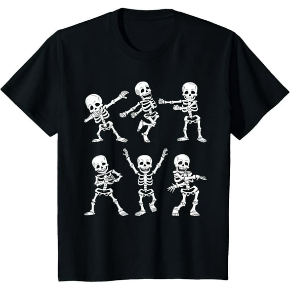 Dancing Skeletons Dance Challenge Boys Kids Halloween T-Shirt