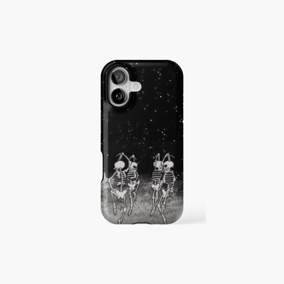Dancing Skeletons Funny Gothic Halloween Pattern Universal Phone Case for iPhone 11–17 Pro Max