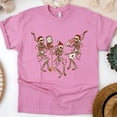 thumbnail image 1 of Dancing Skeletons Graphic T-Shirt for Men and Women, Casual Streetwear Tee, Azalea, Size XL, 1 of 6
