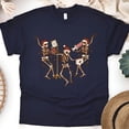 thumbnail image 1 of Dancing Skeletons Graphic T-Shirt for Men and Women, Casual Streetwear Tee, Navy, Size XL, 1 of 6